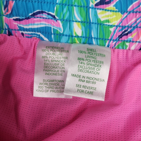 Lilly Pulitzer Shorts Ocean Trail Formentera Turquoise XS Keep on Beleafing - Picture 9 of 11